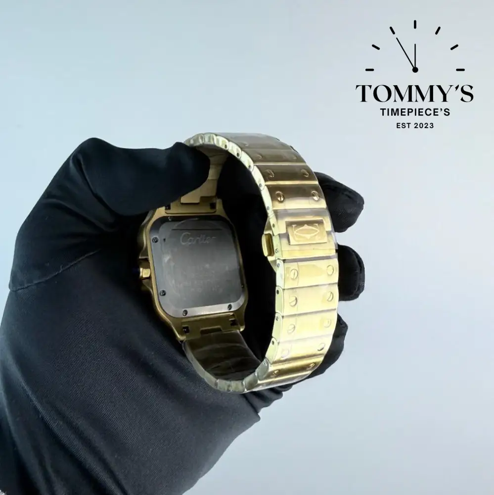 AAA+ Santos (Large Model) 39.8mm White Dial- Yellow Gold (Diamond-Set Bezel) - Image 4