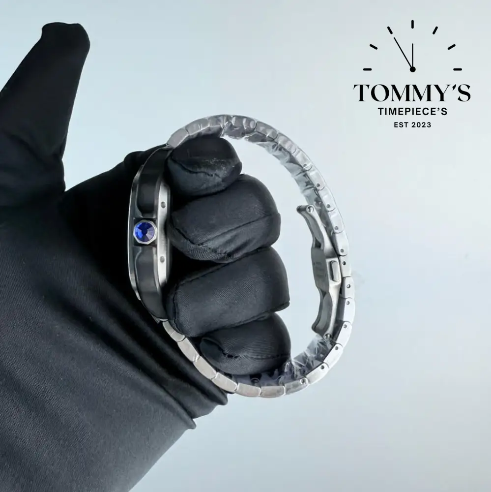 AAA+ Santos (Large Model) 39.8mm Skeleton Dial-Stainless Steel Bracelet (Silver Bezel) - Image 4
