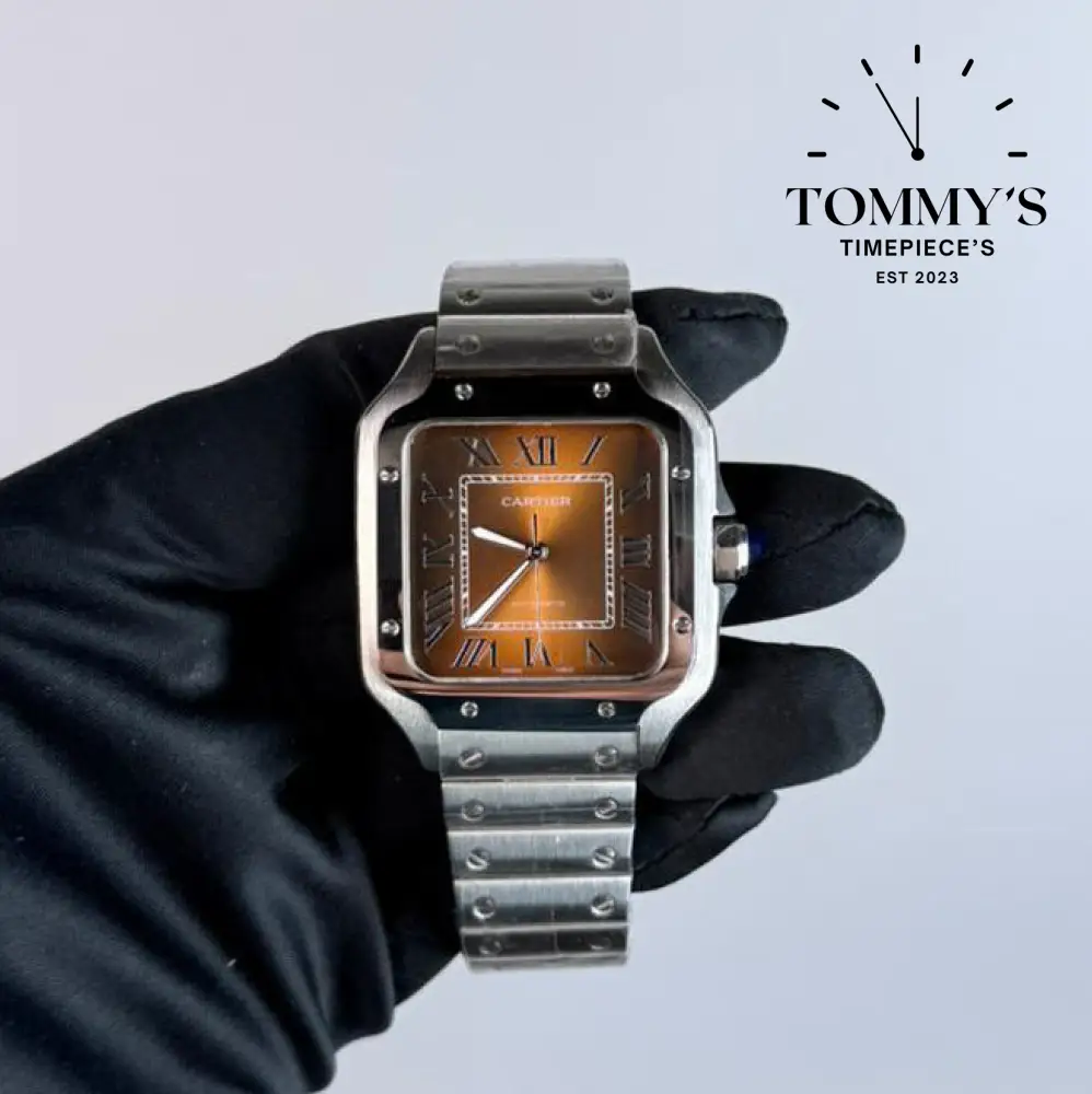 AAA+ Santos (Large Model), 39.8mm Brown Dial-Stainless Steel Bracelet
