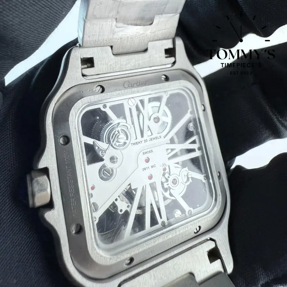 AAA+ Santos (Medium Model), 39.8mm Skeleton Dial-Stainless Steel Bracelet - Image 4