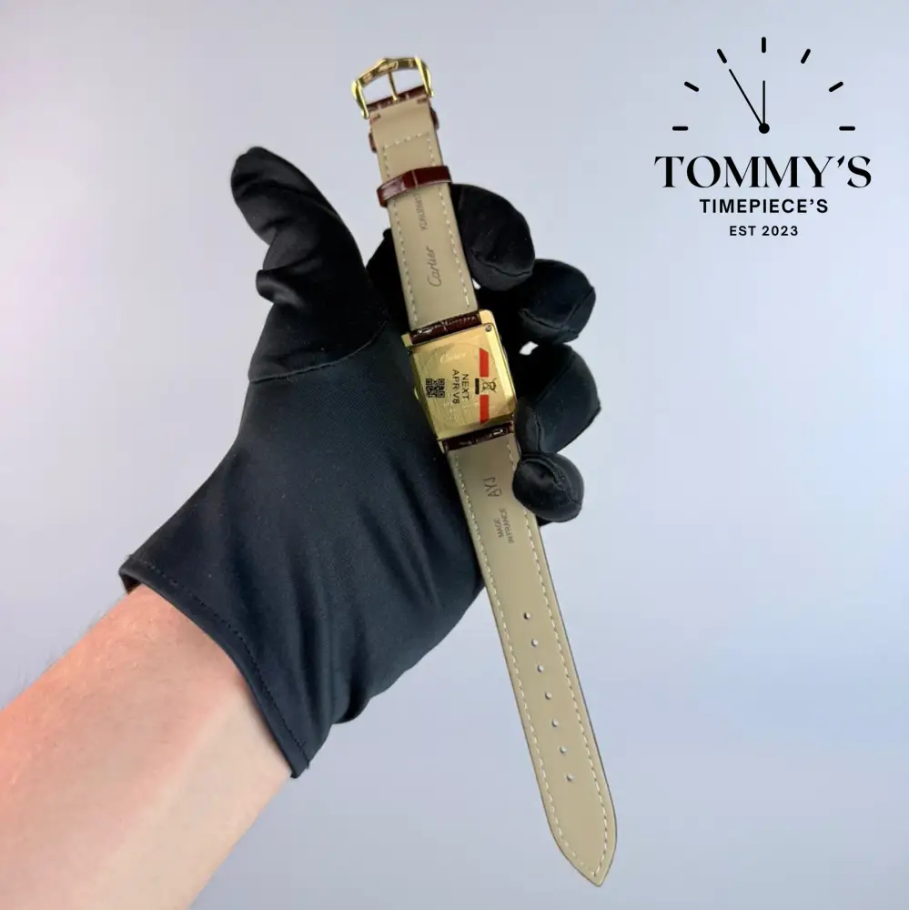AAA+ Tank Louis (Medium) White Dial-Brown Leather Strap - Image 4
