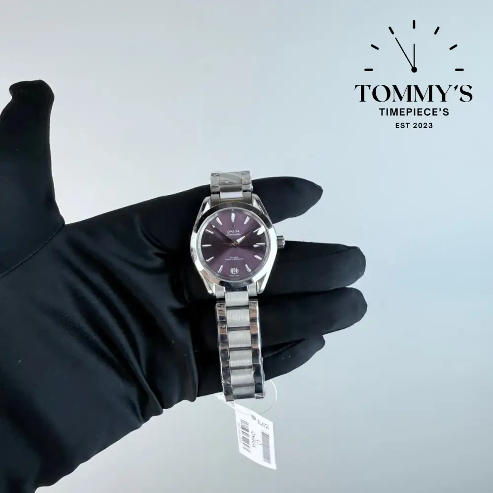 AAA+ Ladies Seamaster Aqua Terra 150M Co-Axial Master Chronometer, 34mm Purple/Lavender Dial-Steel Bracelet (Silver Bezel)