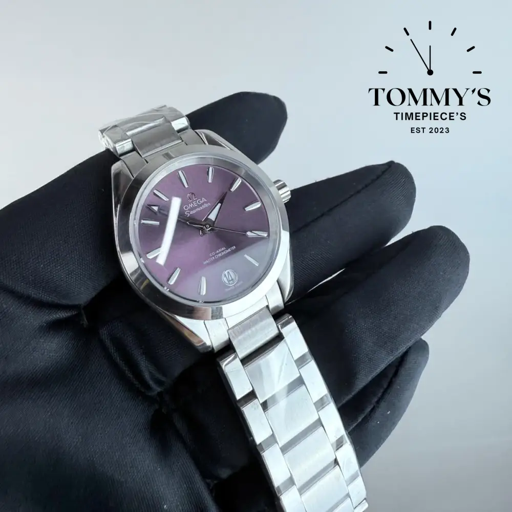 AAA+ Ladies Seamaster Aqua Terra 150M Co-Axial Master Chronometer, 34mm Purple/Lavender Dial-Steel Bracelet (Silver Bezel) - Image 2