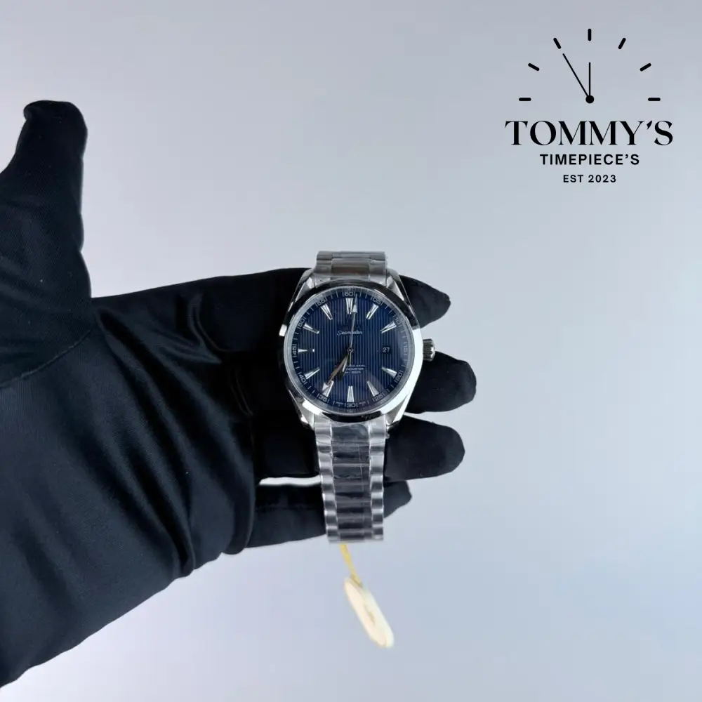 AAA+ Seamaster Aqua Terra 150M, 41mm Blue "Teak Concept" Dial-Stainless Steel Bracelet (Silver Bezel)