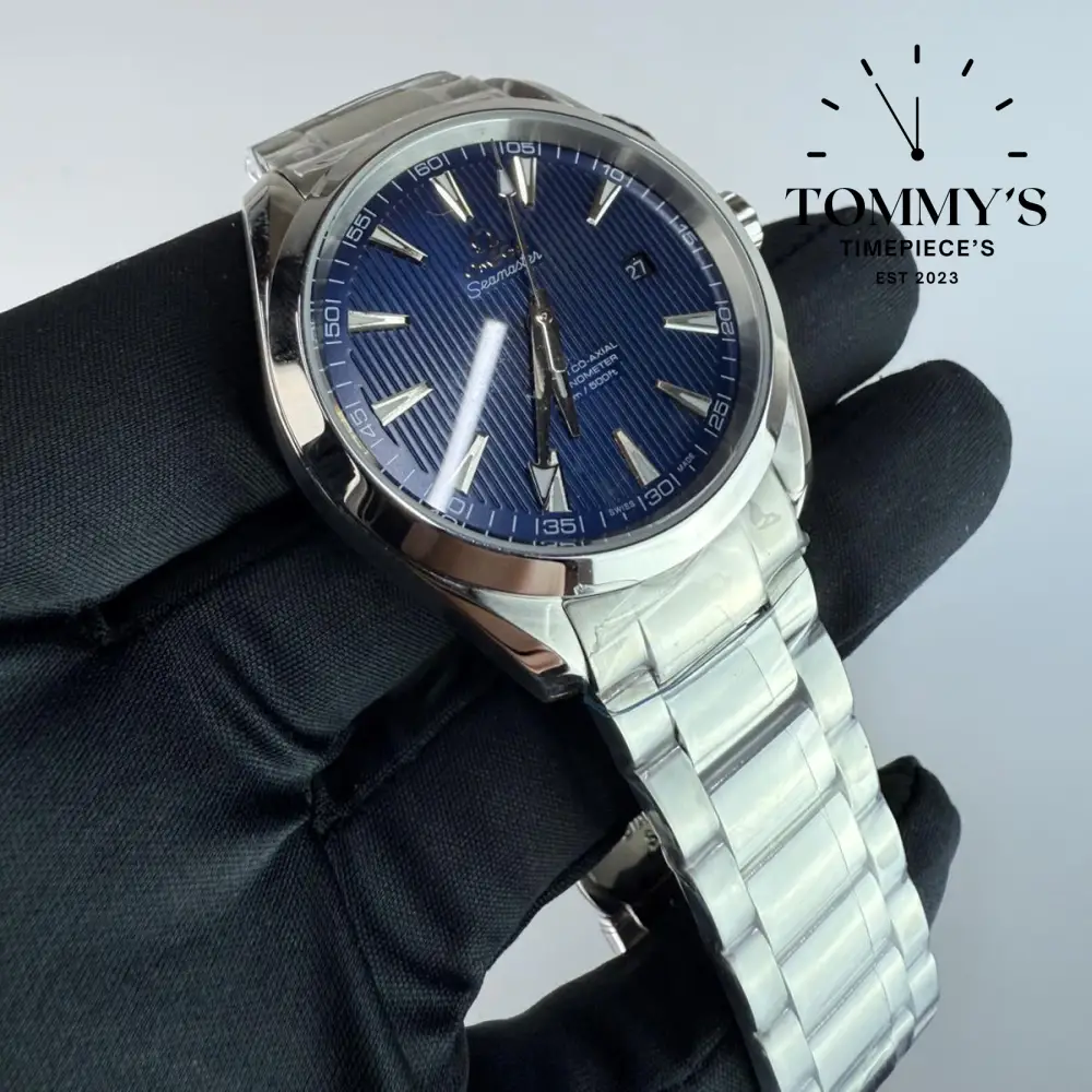 AAA+ Seamaster Aqua Terra 150M, 41mm Blue "Teak Concept" Dial-Stainless Steel Bracelet (Silver Bezel) - Image 2