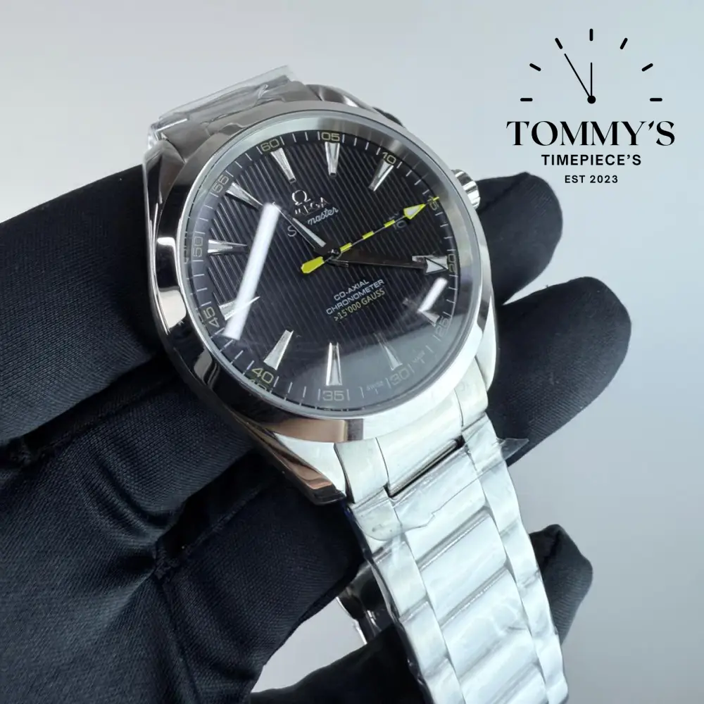 AAA+ Seamaster Aqua Terra 150M Co-Axial Chronometer 15'000 Gauss, 41.5 Black Dial-Stainless Steel Bracelet (Silver Bezel) - Image 2