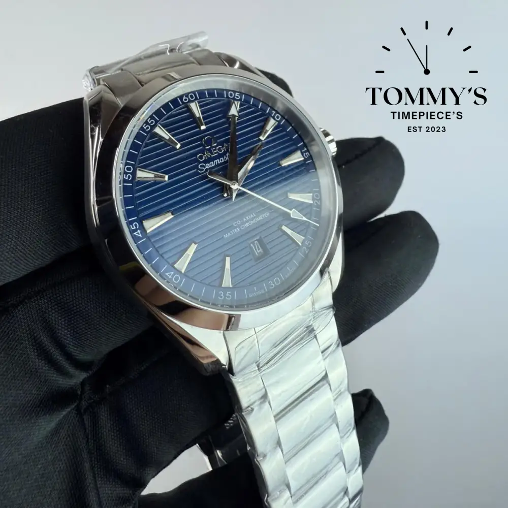 AAA+ Seamaster Aqua Terra 150M Co-Axial Master Chronometer, 41mm Blue Dial-Stainless Steel Bracelet (Silver Bezel) - Image 2