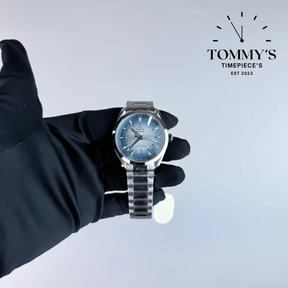 AAA+ Seamaster Aqua Terra 150M Co-Axial Master Chronometer, 41mm Summer Blue Dial-Stainless Steel Bracelet (Silver Bezel)