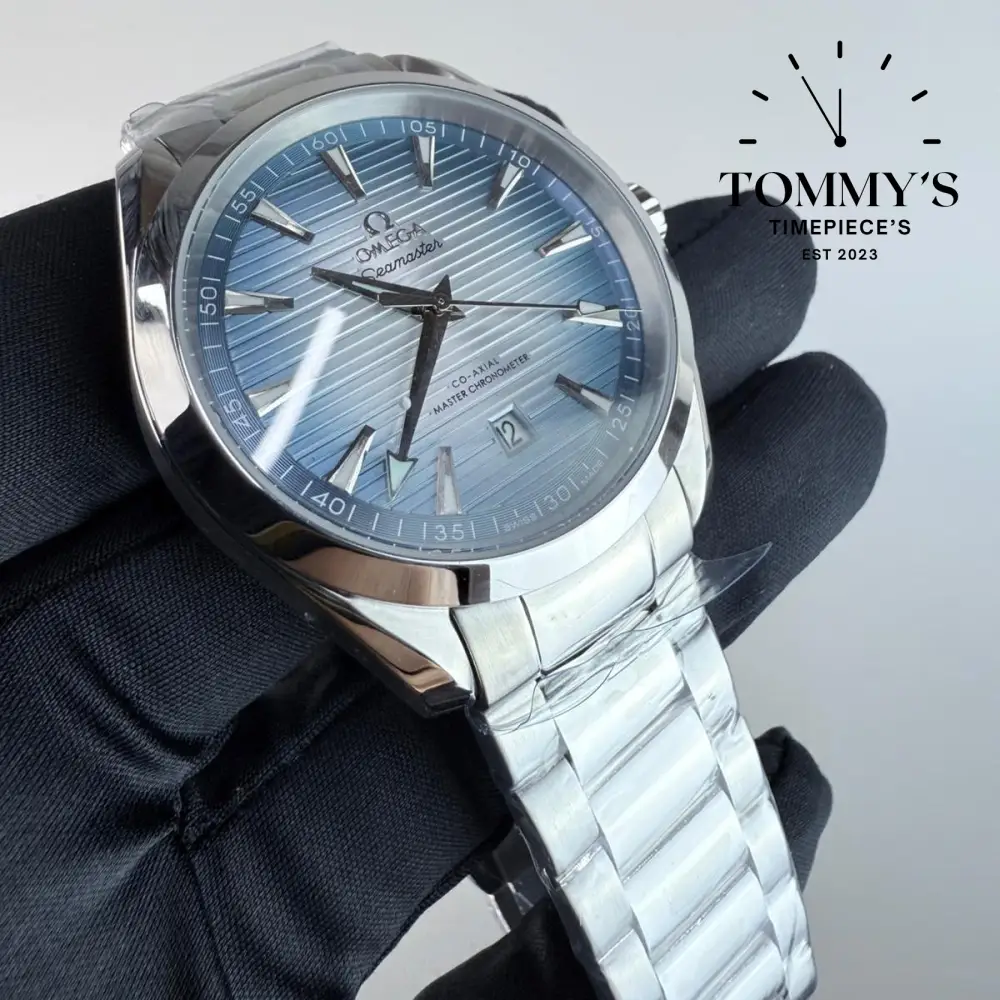 AAA+ Seamaster Aqua Terra 150M Co-Axial Master Chronometer, 41mm Summer Blue Dial-Stainless Steel Bracelet (Silver Bezel) - Image 2