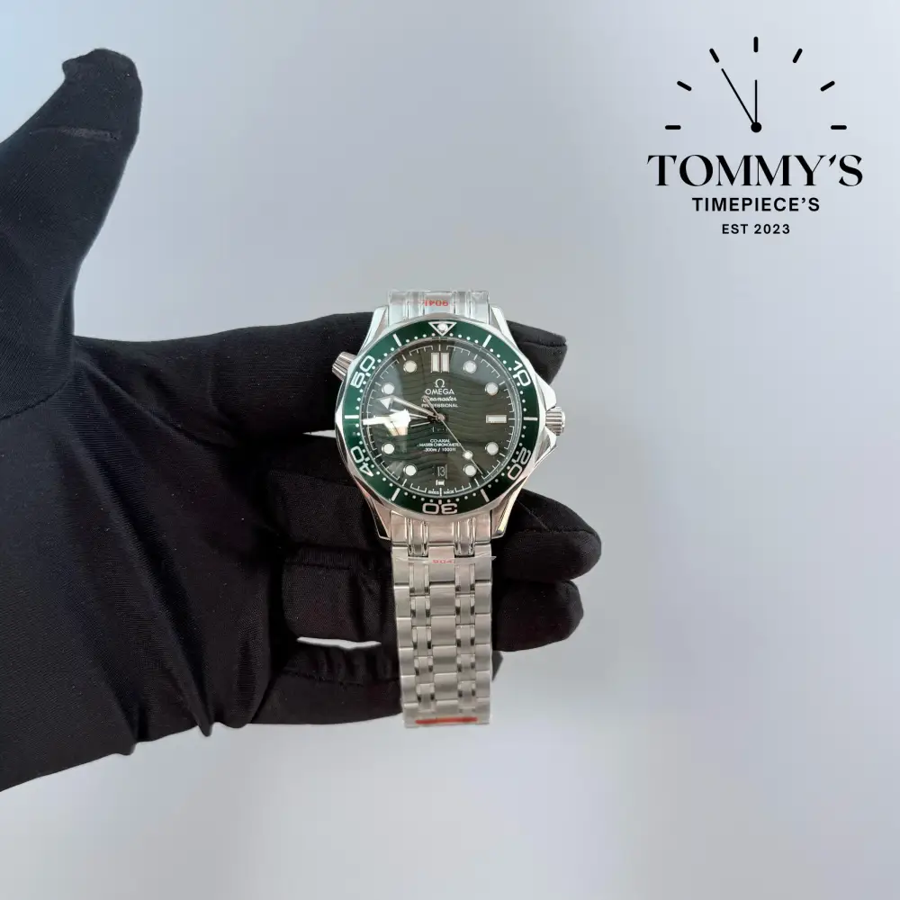 AAA+ Seamaster Diver 300M, 42mm Green Dial-Steel Bracelet (Green Ceramic Bezel)