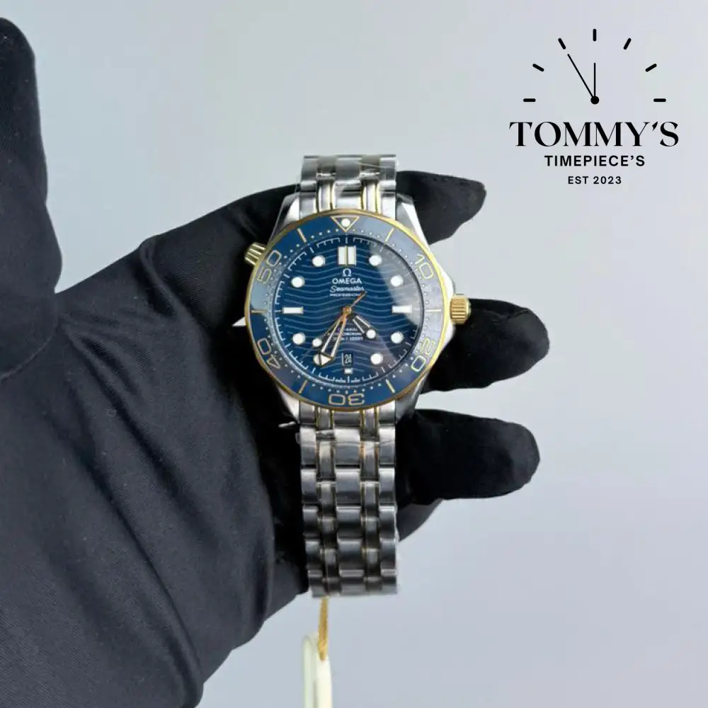 AAA+ Seamaster Diver 300M Co-Axial Master Chronometer, 42mm Blue Dial-Steel Bracelet (Blue Ceramic Bezel)