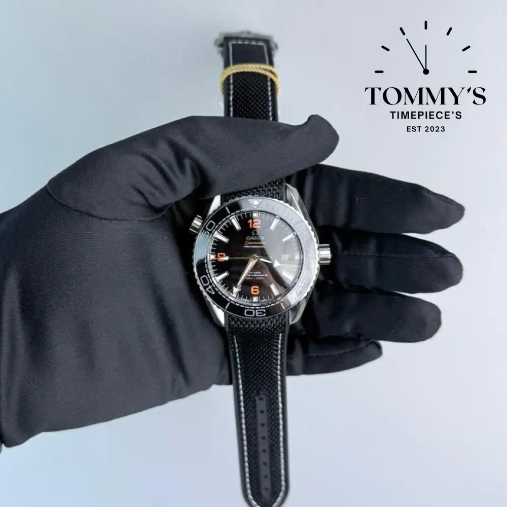 AAA+ Seamaster Planet Ocean 600M Co-Axial Master Chronometer, 42mm Black Dial-Nato Strap ( Black Ceramic Bezel)