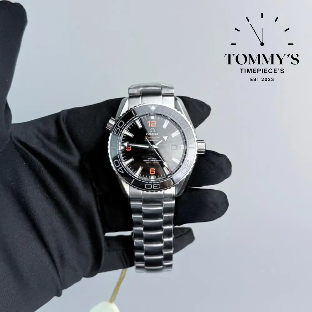 AAA+ Seamaster Planet Ocean 600M Co-Axial Master Chronometer, 42mm Black Dial-Steel Bracelet (Black Bezel)