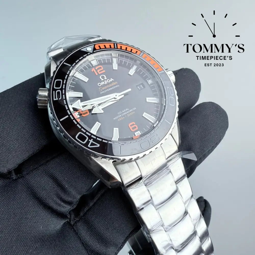 AAA+ Seamaster Planet Ocean 600M Co-Axial Master Chronometer, 42mm Black Dial-Steel Bracelet (Black and Orange Ceramic Bezel) - Image 2