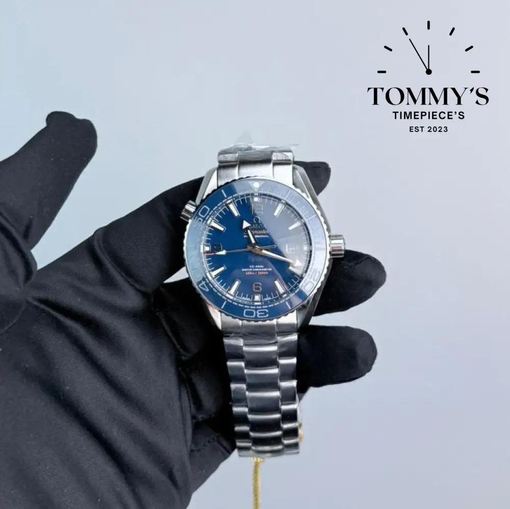 AAA+ Seamaster Planet Ocean 600M Co-Axial Master Chronometer, 42mm Blue Dial-Steel Bracelet (Blue Ceramic Bezel)