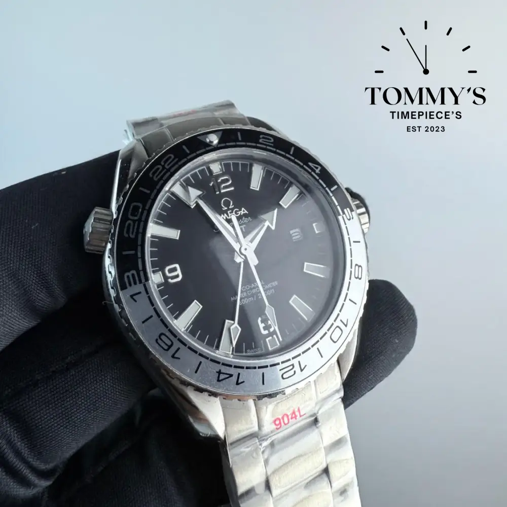 AAA+ Seamaster Planet Ocean 600M Co-Axial Master Chronometer GMT, 43.5mm Stainless Steel-Black & White Ceramic Bezel - Image 2