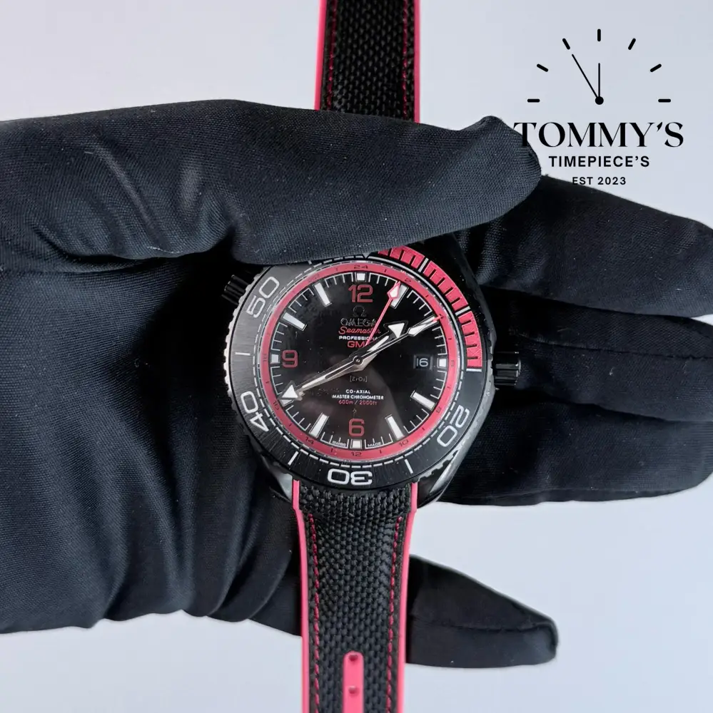 AAA+ Seamaster Planet Ocean 600M GMT "Deep Black", 45.5mm Black Dial
