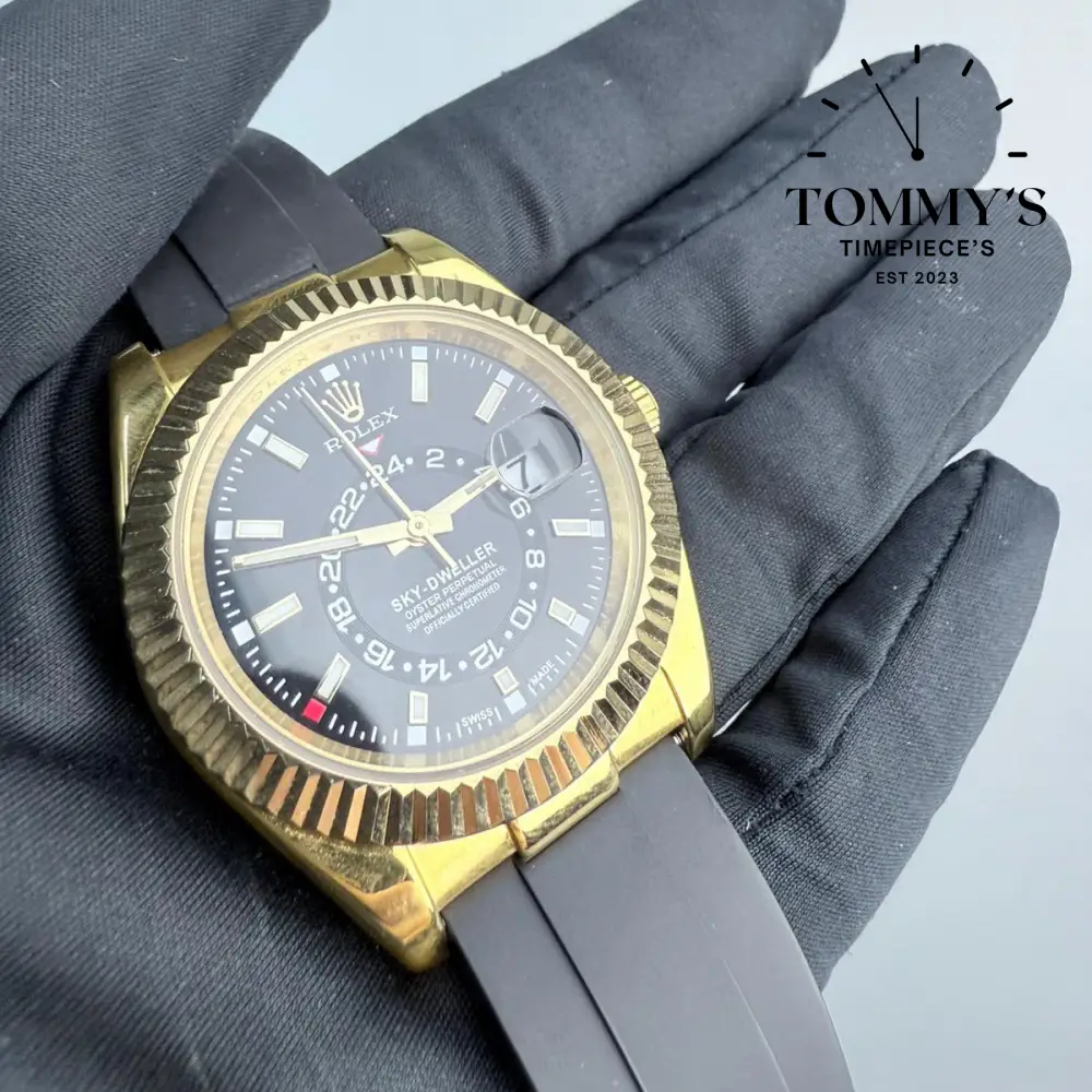 AAA+ Sky Dweller, (326238) 42mm Black Dial- Oysterflex Rubber Strap (Fluted Bezel) - Image 2