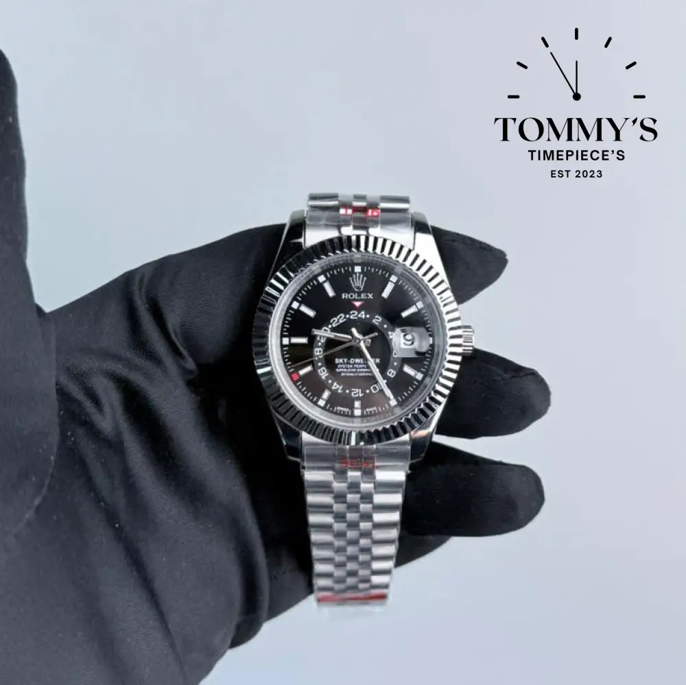 AAA+ Sky Dweller, (326934) 42mm Black Dial- Jubilee Bracelet (Fluted Bezel)