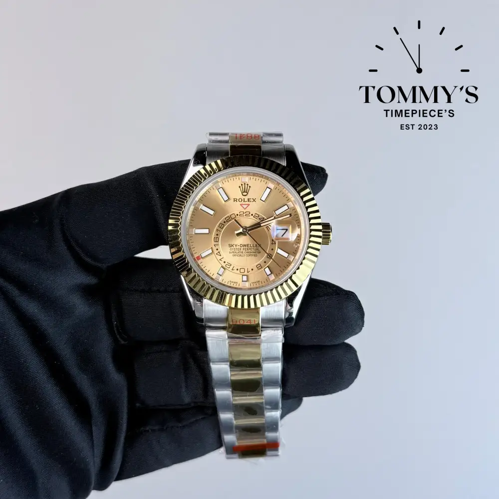 AAA+ Skydweller (326933) 42mm Champagne Dial- Oyster Bracelet (Fluted Bezel)