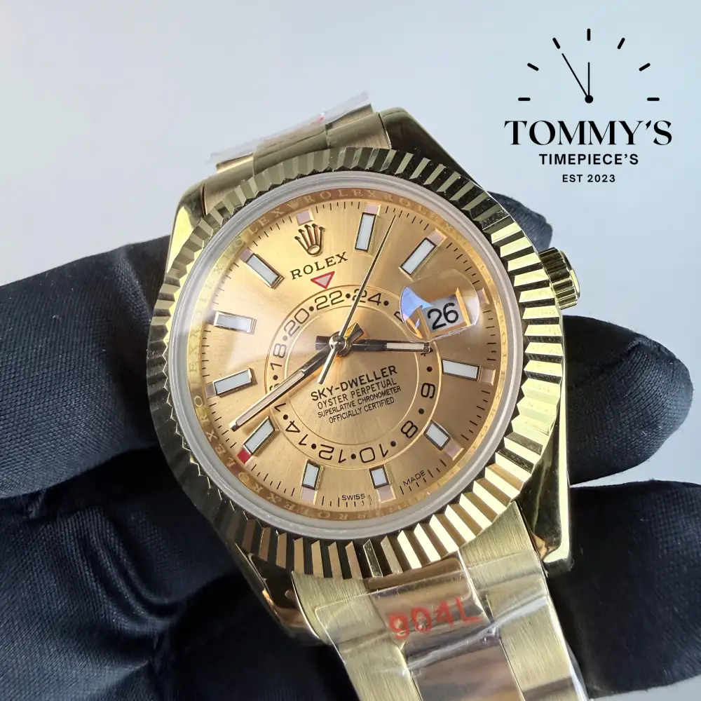 AAA+ Skydweller (326934) 42mm Champagne Dial- Oyster Bracelet (Fluted Bezel) - Image 2