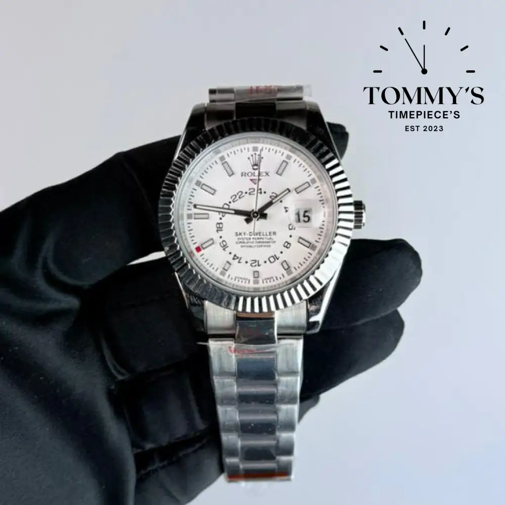 AAA+ Skydweller (326934) 42mm White Dial- Oyster Bracelet (Fluted Bezel)