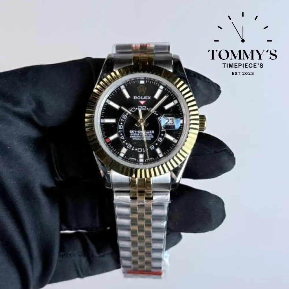 AAA+ Skydweller (336933) 42mm Black Dial-Jubilee Bracelet (Fluted Bezel)