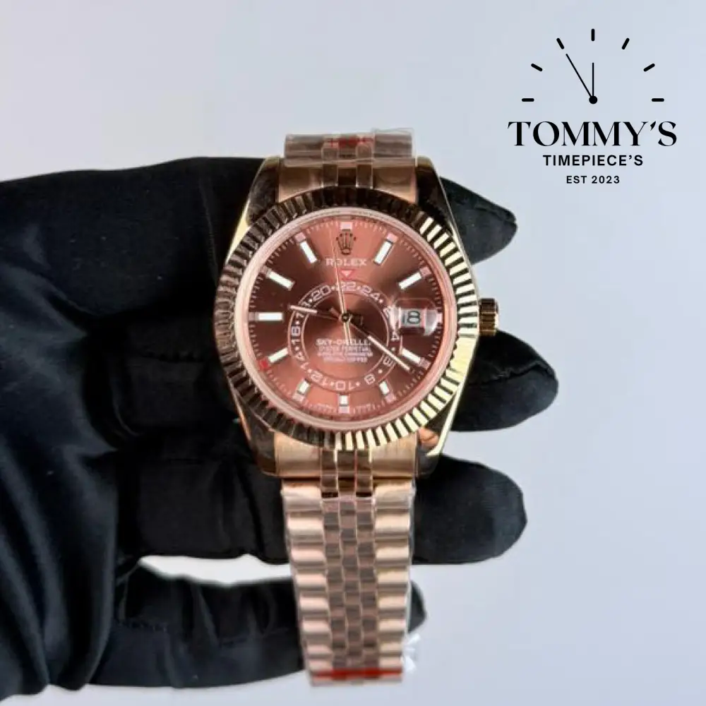 AAA+ Skydweller (336935) 42mm Chocolate Dial- Jubilee Bracelet (Fluted Bezel)