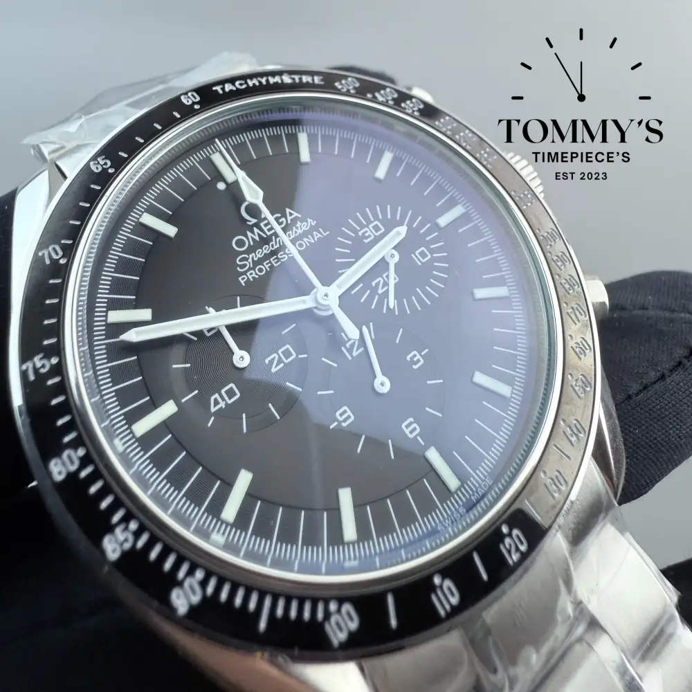 AAA+ Speedmaster, 42mm Black Dial-Steel Bracelet (Steel Bezel) - Image 2