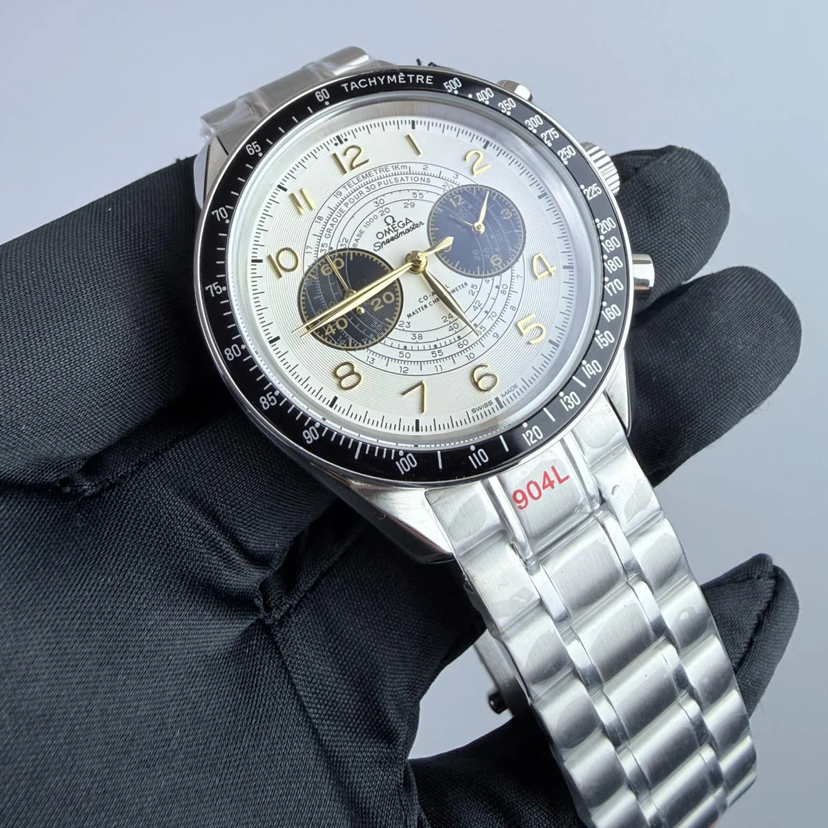AAA+ Speedmaster Chronoscope Paris 2024, 43mm White Dial-Stainless Steel Bracelet (Black Bezel) - Image 2