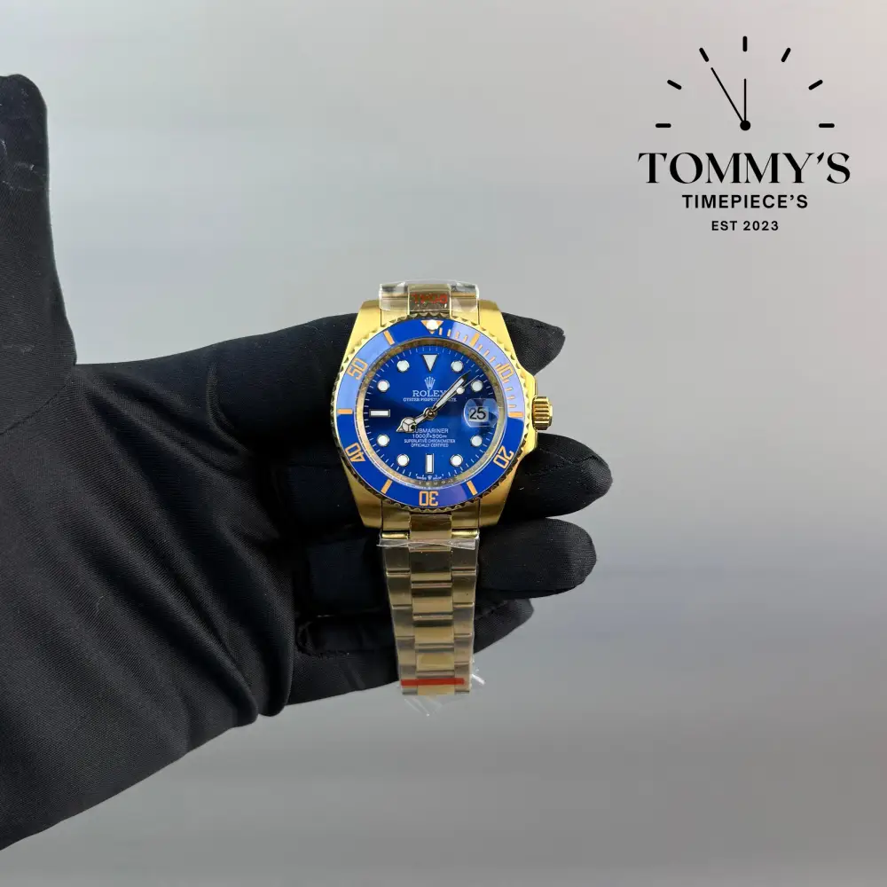 AAA+ Submariner Bluesy (Full Gold), (126618LB) 40mm Blue Dial-Oyster Bracelet (Blue Gold Bezel two-tone)