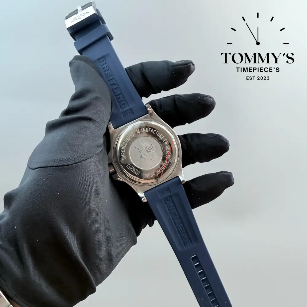 AAA+ Super Ocean, 42mm Blue Dial-Blue Rubber Strap (Blue Bezel) - Image 4