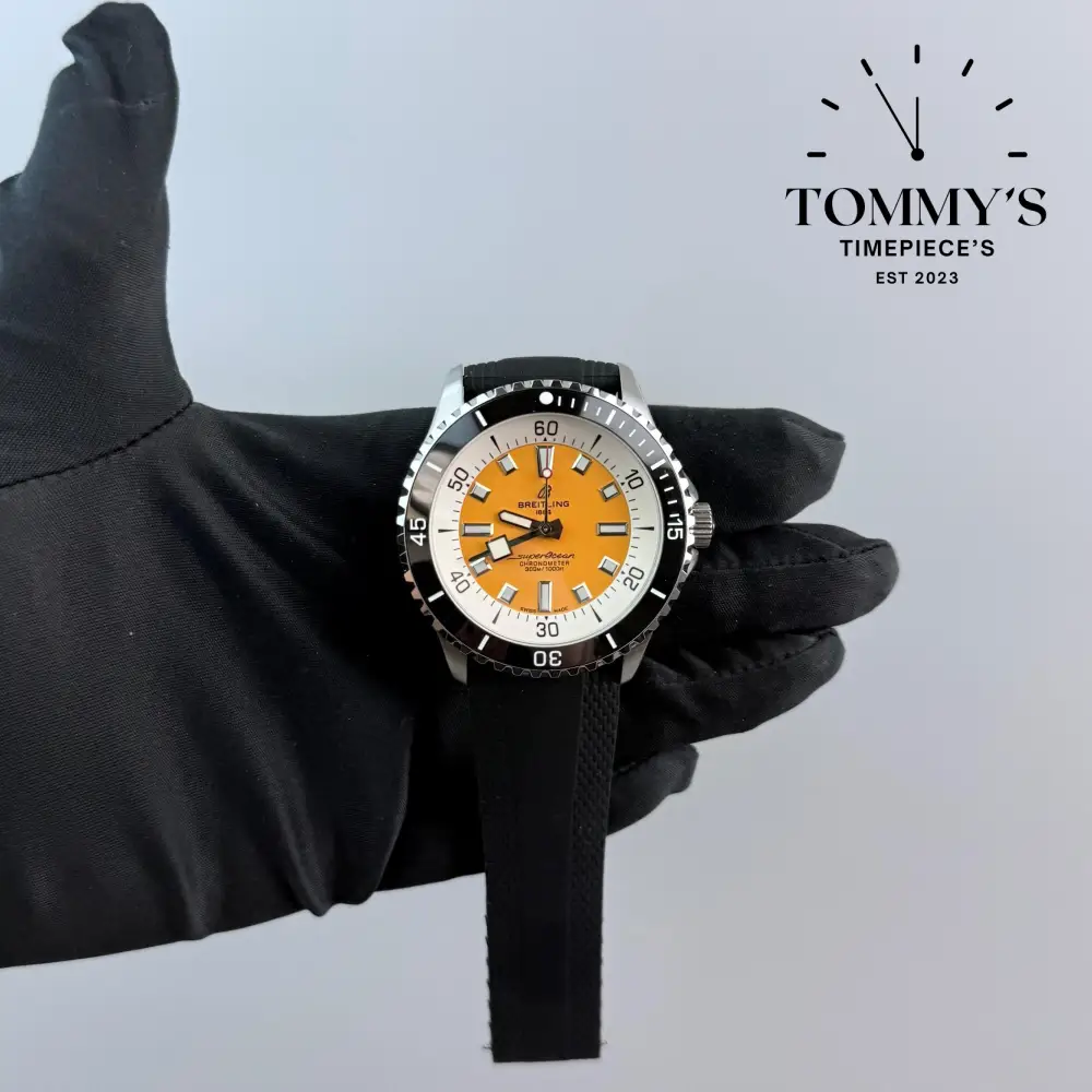 AAA+ Super Ocean, 42mm Yellow Dial-Rubber Strap (Black Bezel)