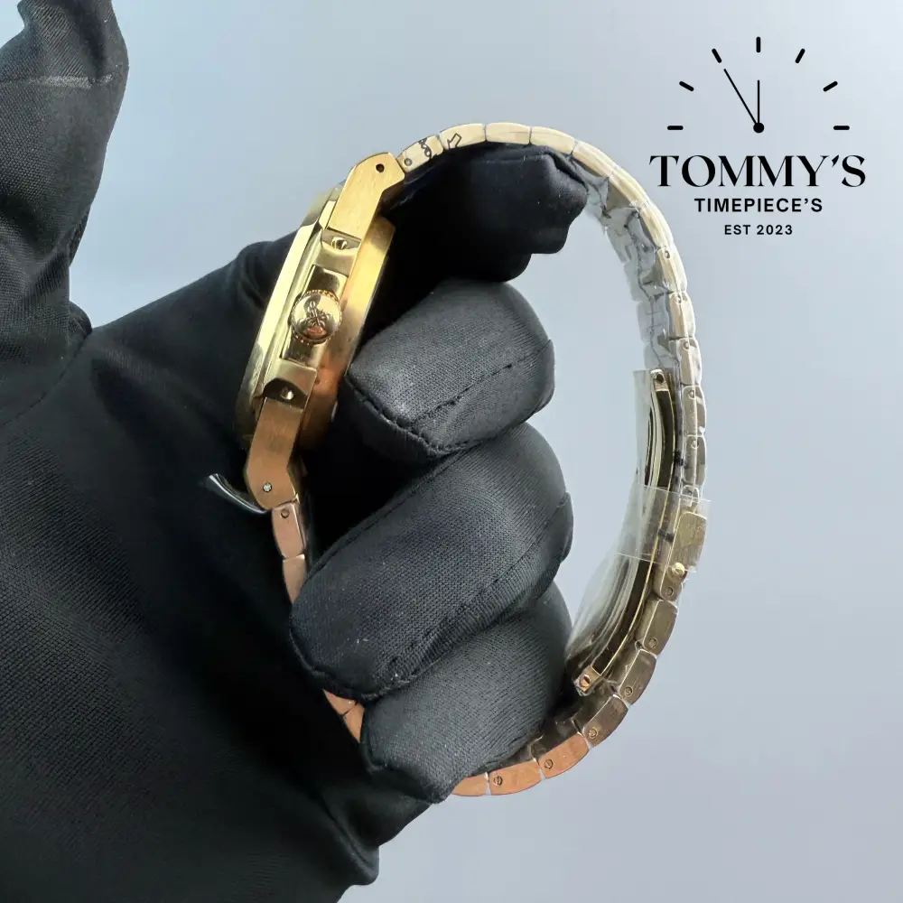 Yellow Gold Nautilus, (3800/001) 40mm Black-Solid Stainless Steel Bracelet (Rounded Octagonal Bezel) - Image 3
