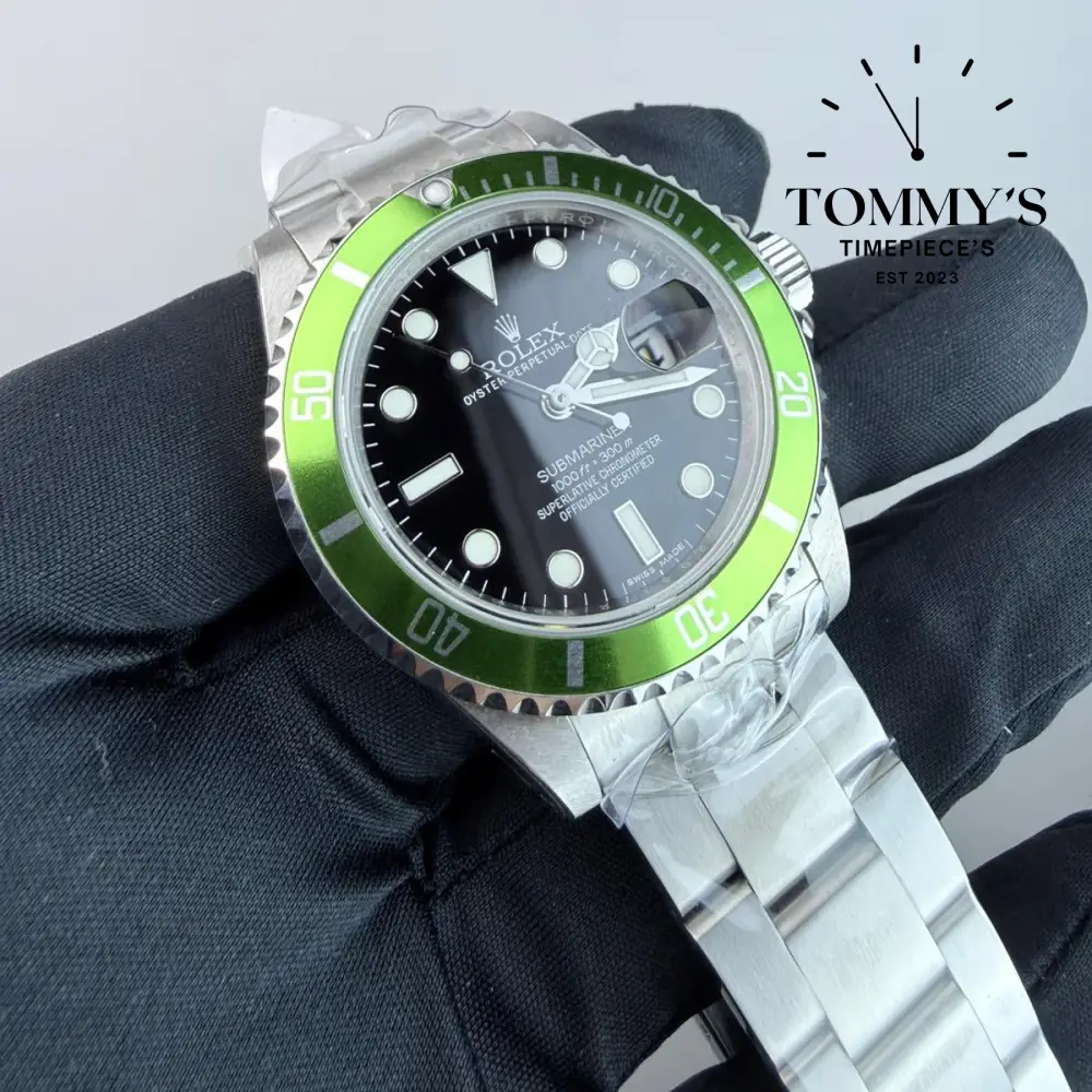 ARF Submariner Date "Kermit" (16610LV), 40mm Black Dial-Oyster Bracelet (Green Bezel) - Image 2