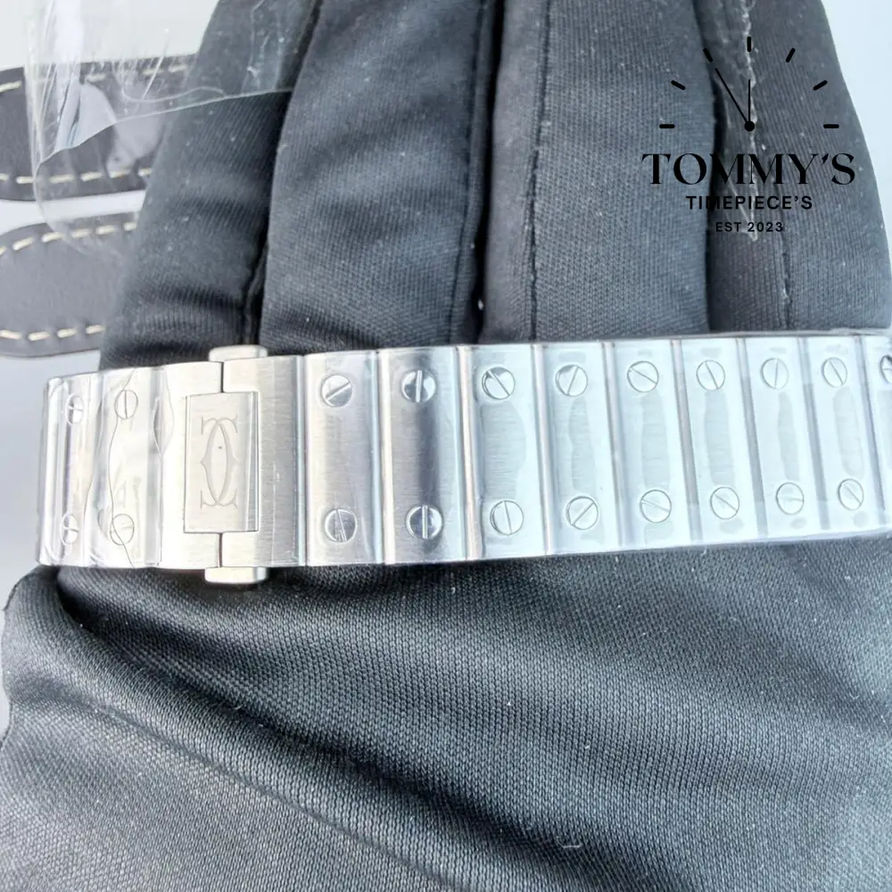 BVF Superclone Santos (WSSA0029), 41.9mm White Dial-Stainless Steel Bracelet (Silver Bezel) [Free Leather Strap] - Image 5