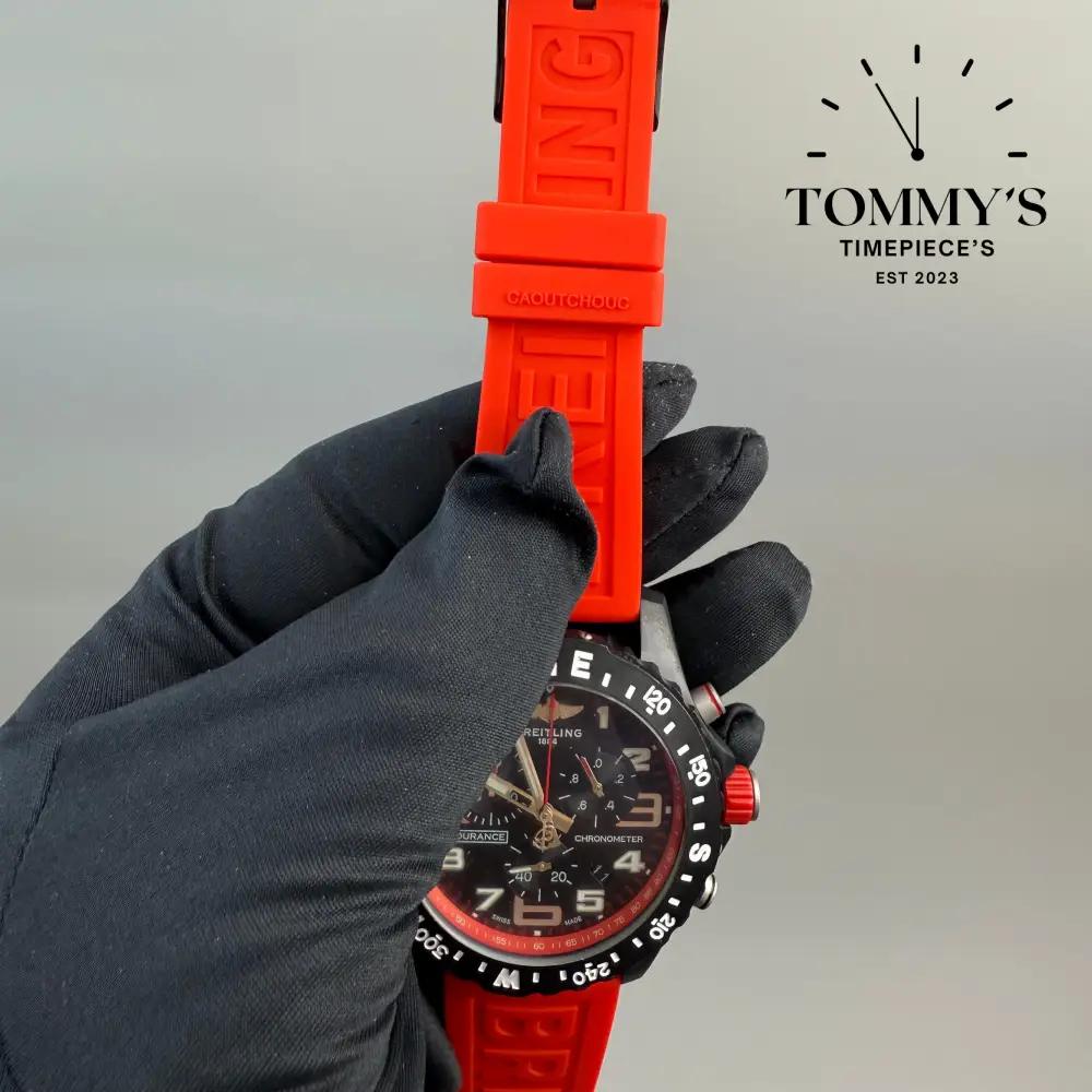 Clone Endurance Pro, 44mm Black Dial-Red Rubber Strap (Black Bezel) - Image 3