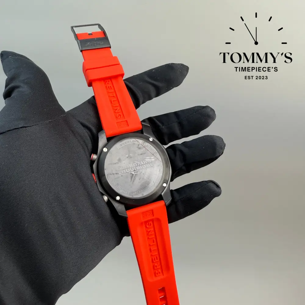 Clone Endurance Pro, 44mm Black Dial-Red Rubber Strap (Black Bezel) - Image 4
