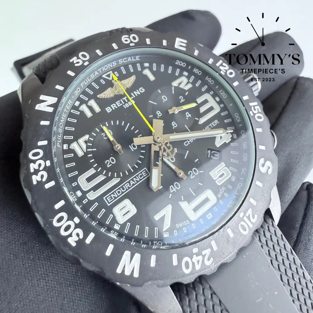 Clone Endurance Pro, 44mm Black Dial-Black Rubber Strap (Black Bezel) - Image 2