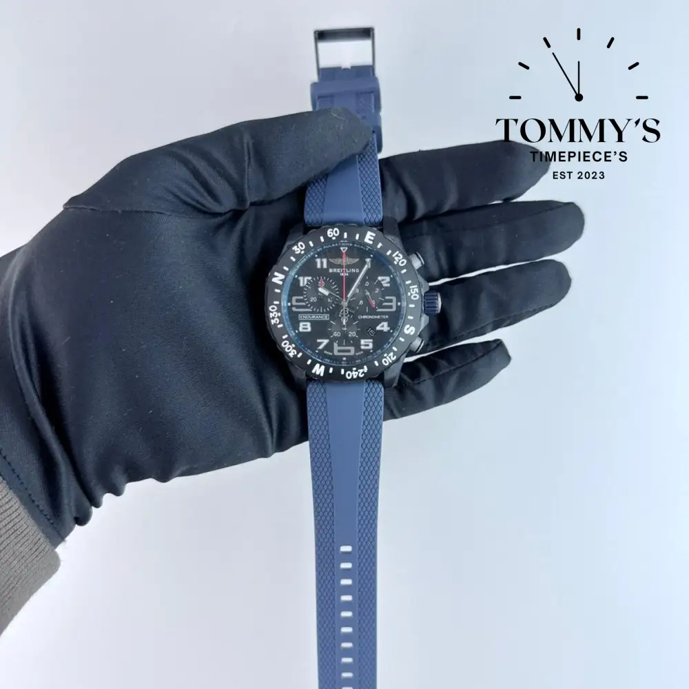 Clone Endurance Pro, 44mm Black Dial-Dark Blue Rubber Strap (Black Blue Bezel)