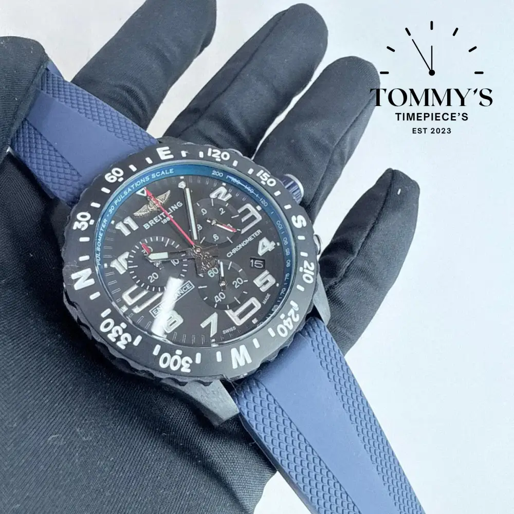 Clone Endurance Pro, 44mm Black Dial-Dark Blue Rubber Strap (Black Blue Bezel) - Image 2