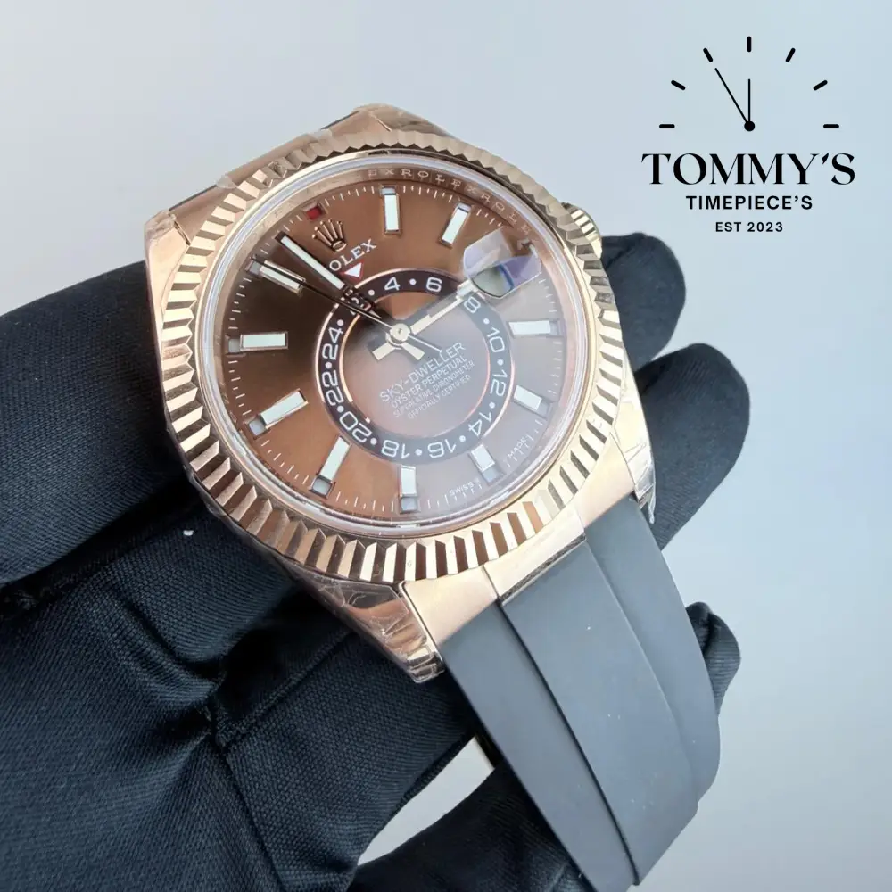 NOOB Superclone Sky-Dweller (326235), 42mm Chocolate Dial-Oysterflex Bracelet (Fluted Bezel) - Image 2