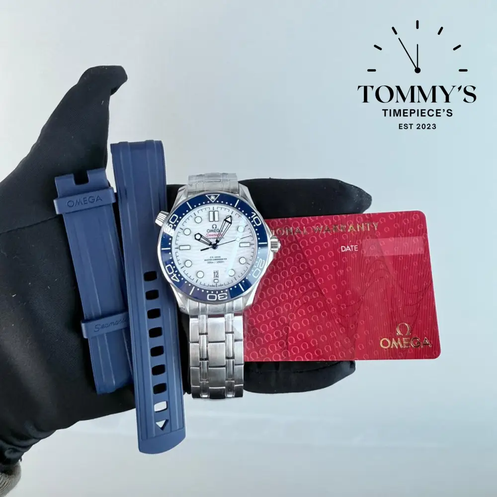 VSF Superclone Seamaster Diver 300M, 42mm Blue Ceramic Wave Dial-Steel Bracelet [Free Rubber Strap]