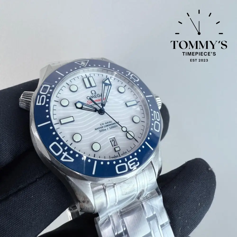 VSF Superclone Seamaster Diver 300M, 42mm Blue Ceramic Wave Dial-Steel Bracelet [Free Rubber Strap] - Image 2