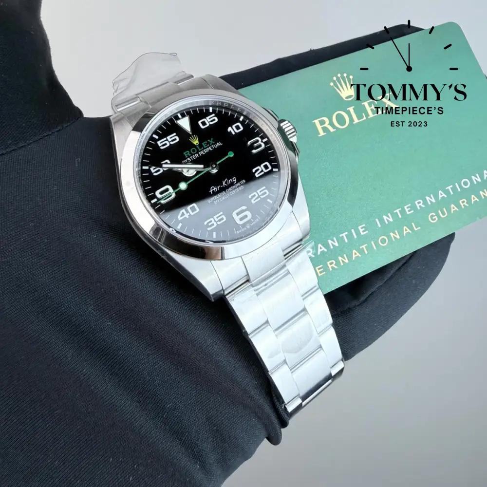 Superclone Air-King (126900), 40mm Black Dial-Oyster Bracelet (Silver Smooth Bezel) - Image 2