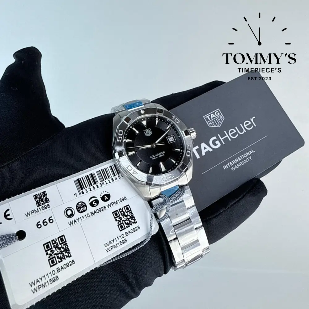 Superclone Aquaracer 300M, (WAY1110.BA0928) 41mm Black Dial-Stainless Steel Bracelet (Silver Bezel) - Image 2