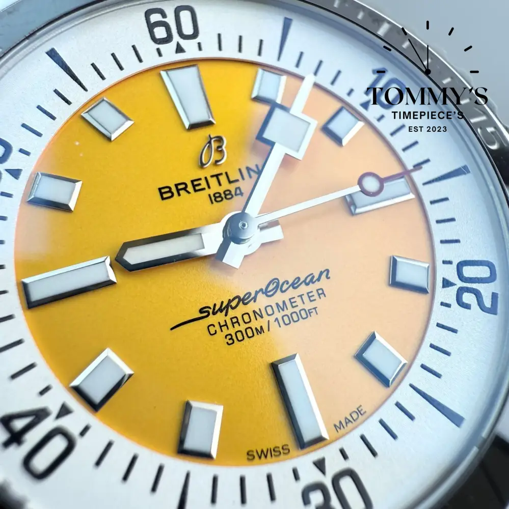 BLSF FactorySuperclone Superocean, (A17375211I1A1) 42mm Yellow Dial-Professional Steel Bracelet (Ceramic Bezel) - Image 6