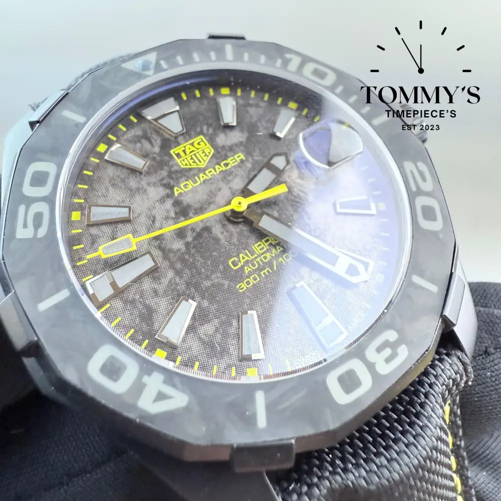 Superclone Aquaracer Carbon Edition [Boxed Set], (WBD218A.FC6445) 41mm Carbon Grey Dial-Black Leather Strap (Black PVD Case) - Image 4