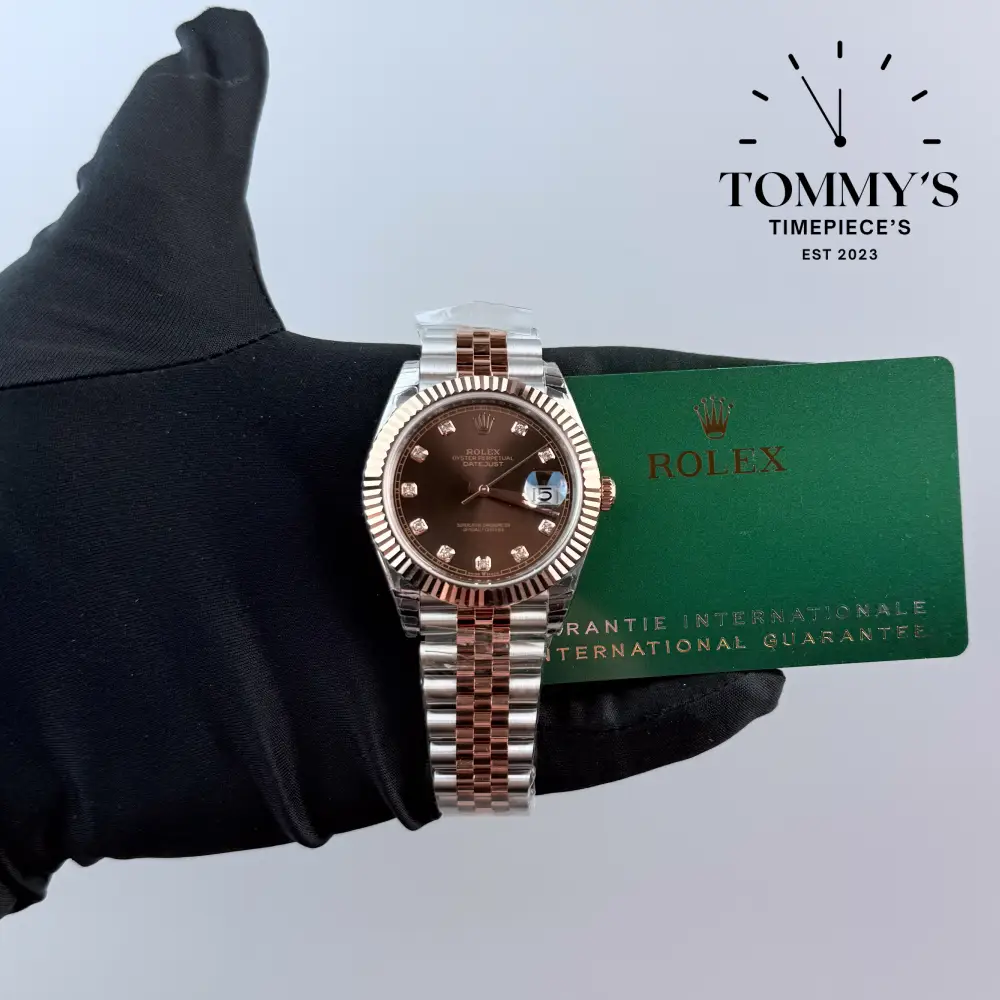 Superclone Datejust 41, (126331) 41mm Chocolate Diamond Dial-Jubilee Bracelet (Fluted Bezel)
