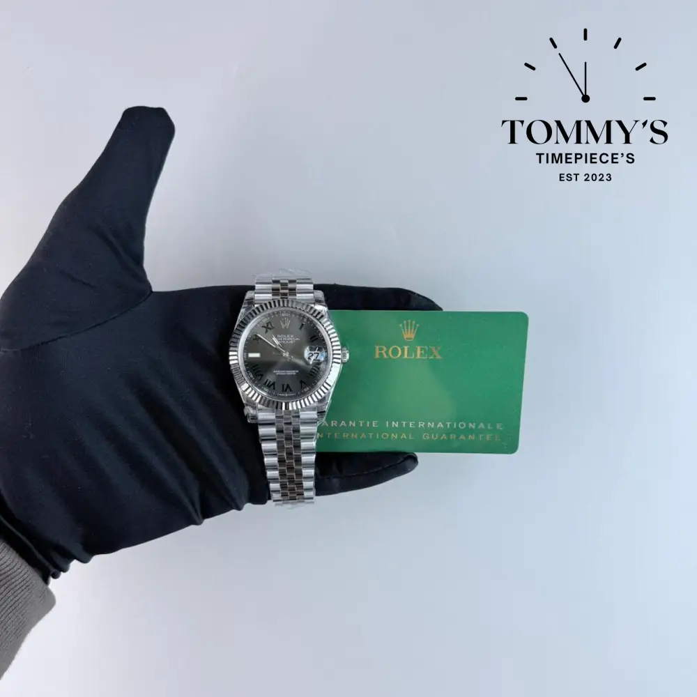 Superclone Datejust 41, (126334) 41mm Slate Wimbledon Dial-Jubilee Bracelet (Fluted Bezel)